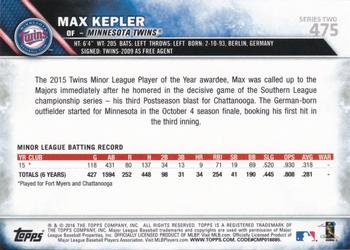 2016 Topps - All-Star Game #475 Max Kepler Back