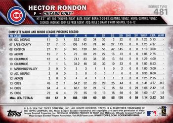 2016 Topps - All-Star Game #481 Hector Rondon Back