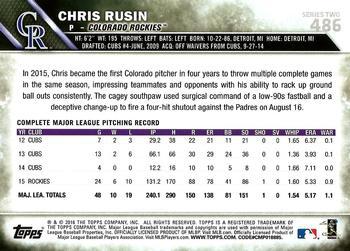2016 Topps - All-Star Game #486 Chris Rusin Back