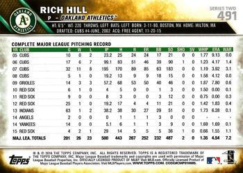 2016 Topps - All-Star Game #491 Rich Hill Back