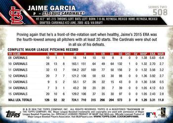 2016 Topps - All-Star Game #508 Jaime Garcia Back
