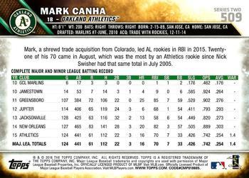 2016 Topps - All-Star Game #509 Mark Canha Back