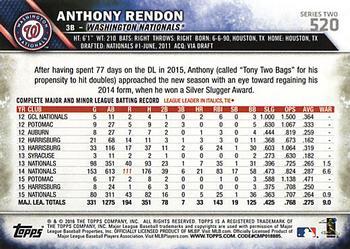 2016 Topps - All-Star Game #520 Anthony Rendon Back