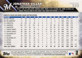 2016 Topps - All-Star Game #533 Jonathan Villar Back