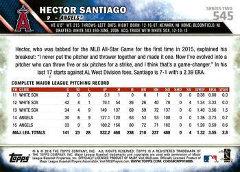 2016 Topps - All-Star Game #545 Hector Santiago Back