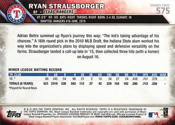 2016 Topps - All-Star Game #575 Ryan Strausborger Back