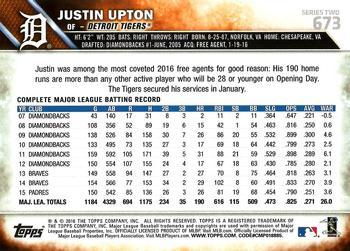 2016 Topps - All-Star Game #673 Justin Upton Back