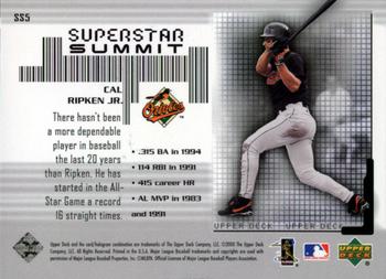 2001 Upper Deck - Superstar Summit #SS5 Cal Ripken Jr. Back