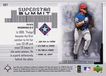 2001 Upper Deck - Superstar Summit #SS7 Ivan Rodriguez Back