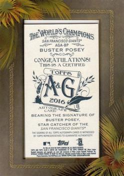 2016 Topps Allen & Ginter - Framed Mini Baseball Autographs #AGA-BP Buster Posey Back