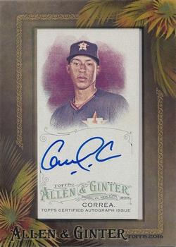 2016 Topps Allen & Ginter - Framed Mini Baseball Autographs #AGA-CC Carlos Correa Front
