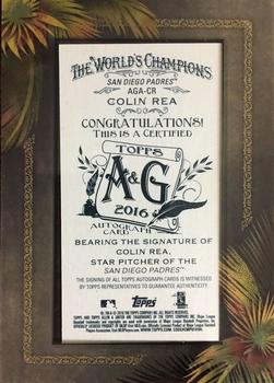 2016 Topps Allen & Ginter - Framed Mini Baseball Autographs #AGA-CR Colin Rea Back