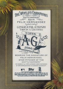 2016 Topps Allen & Ginter - Framed Mini Baseball Autographs #AGA-FH Felix Hernandez Back