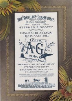 2016 Topps Allen & Ginter - Framed Mini Baseball Autographs #AGA-SP Stephen Piscotty Back
