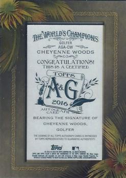 2016 Topps Allen & Ginter - Framed Mini Non-Baseball Autographs #AGA-CW Cheyenne Woods Back