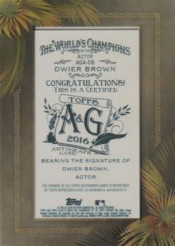 2016 Topps Allen & Ginter - Framed Mini Non-Baseball Autographs #AGA-DB Dwier Brown Back