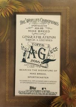 2016 Topps Allen & Ginter - Framed Mini Non-Baseball Autographs #AGA-MB Mike Breed Back