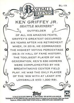 2016 Topps Allen & Ginter - Baseball Legends #BL-19 Ken Griffey Jr. Back