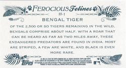 2016 Topps Allen & Ginter - Mini Ferocious Felines #FF-1 Bengal Tiger Back
