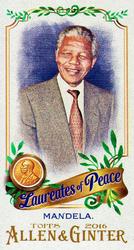 2016 Topps Allen & Ginter - Mini Laureates of Peace #LP-2 Nelson Mandela Front