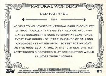 2016 Topps Allen & Ginter - Natural Wonders #NW-6 Old Faithful Back