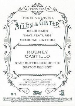 2016 Topps Allen & Ginter - Relic Full-Size Design A #FSRA-RCA Rusney Castillo Back