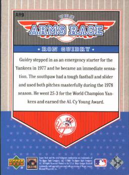 2001 Upper Deck Decade 1970's - The Arms Race #AR9 Ron Guidry  Back