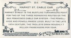 2016 Topps Allen & Ginter - Mini Subways and Streetcars #SS-5 Market St. Cable Car Back