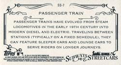 2016 Topps Allen & Ginter - Mini Subways and Streetcars #SS-7 Passenger Train Back