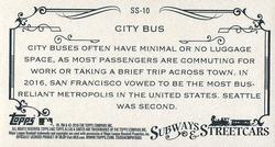 2016 Topps Allen & Ginter - Mini Subways and Streetcars #SS-10 City Bus Back