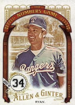 2016 Topps Allen & Ginter - The Numbers Game #NG-9 Nolan Ryan Front