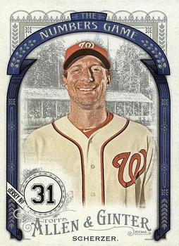 2016 Topps Allen & Ginter - The Numbers Game #NG-13 Max Scherzer Front