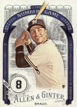 2016 Topps Allen & Ginter - The Numbers Game #NG-55 Ryan Braun Front