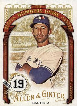 2016 Topps Allen & Ginter - The Numbers Game #NG-62 Jose Bautista Front