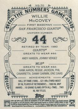 2016 Topps Allen & Ginter - The Numbers Game #NG-70 Willie McCovey Back