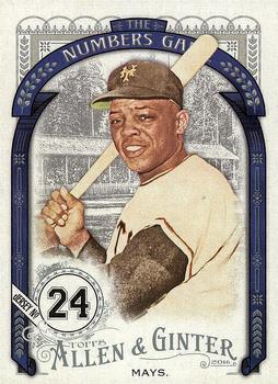 2016 Topps Allen & Ginter - The Numbers Game #NG-76 Willie Mays Front