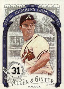 2016 Topps Allen & Ginter - The Numbers Game #NG-80 Greg Maddux Front