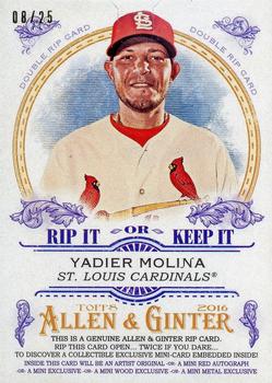 2016 Topps Allen & Ginter - Double Rip Cards #DRIP-14 Yadier Molina / Ozzie Smith Front