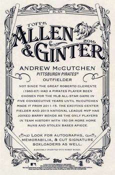 2016 Topps Allen & Ginter - Box Loaders #BL-AM Andrew McCutchen Back