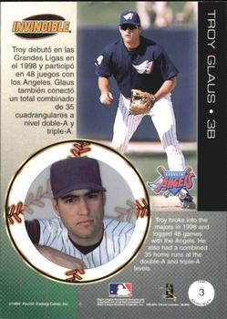 1999 Pacific Invincible #3 Troy Glaus Back