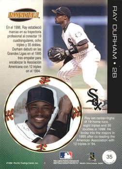 1999 Pacific Invincible #35 Ray Durham Back