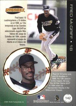 1999 Pacific Invincible #142 Fred McGriff Back