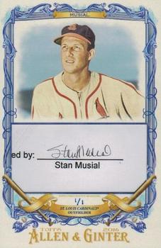 2016 Topps Allen & Ginter - Box Loader Cut Signatures #BLCS-SM Stan Musial Front