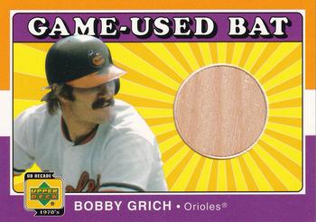 2001 Upper Deck Decade 1970's - Game-Used Bats #B-BG Bobby Grich Front