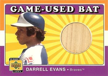 2001 Upper Deck Decade 1970's - Game-Used Bats #B-DaE Darrell Evans Front
