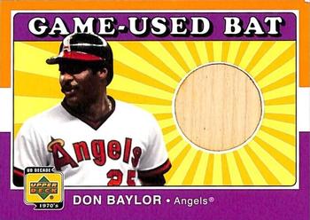 2001 Upper Deck Decade 1970's - Game-Used Bats #B-DB Don Baylor Front