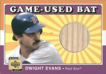 2001 Upper Deck Decade 1970's - Game-Used Bats #B-DwE Dwight Evans Front