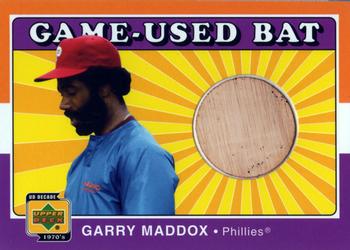 2001 Upper Deck Decade 1970's - Game-Used Bats #B-GM Garry Maddox Front