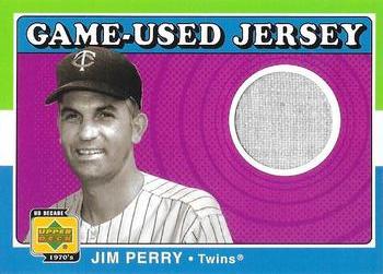 2001 Upper Deck Decade 1970's - Game-Used Jerseys #J-JP Jim Perry  Front