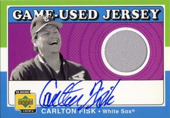 2001 Upper Deck Decade 1970's - Game-Used Jerseys Autographed #SJ-CF Carlton Fisk Front
